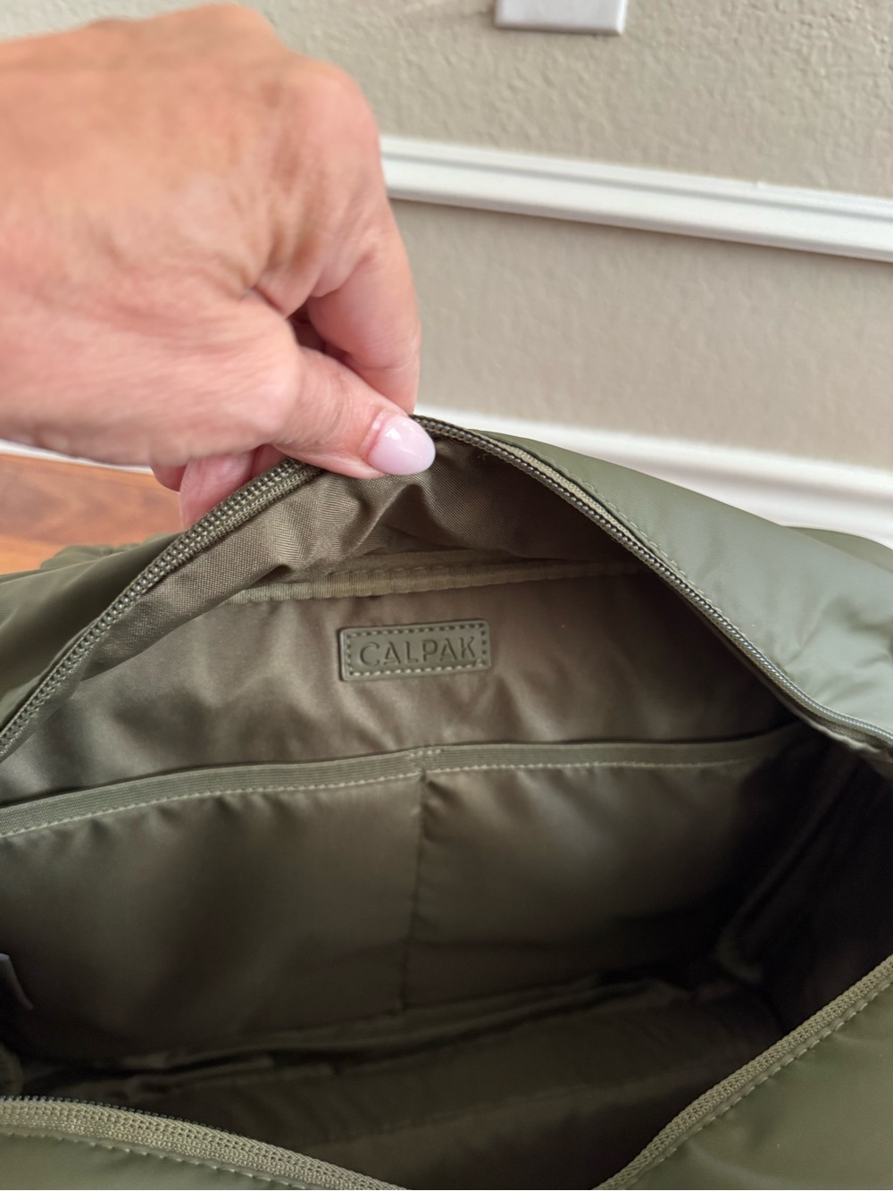Calpak Luka Mini in pine color. DLM2501. - Picture 5 of 5